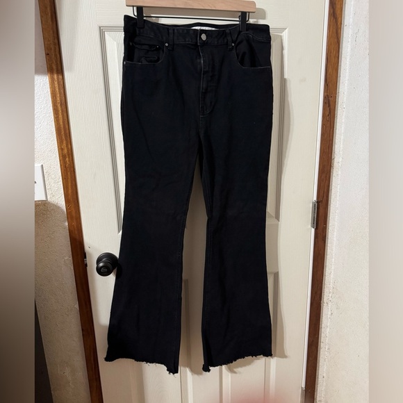 Tinseltown Denim - Tinseltown Midnight Black Denim wide leg with raw edge bottoms Size 15
